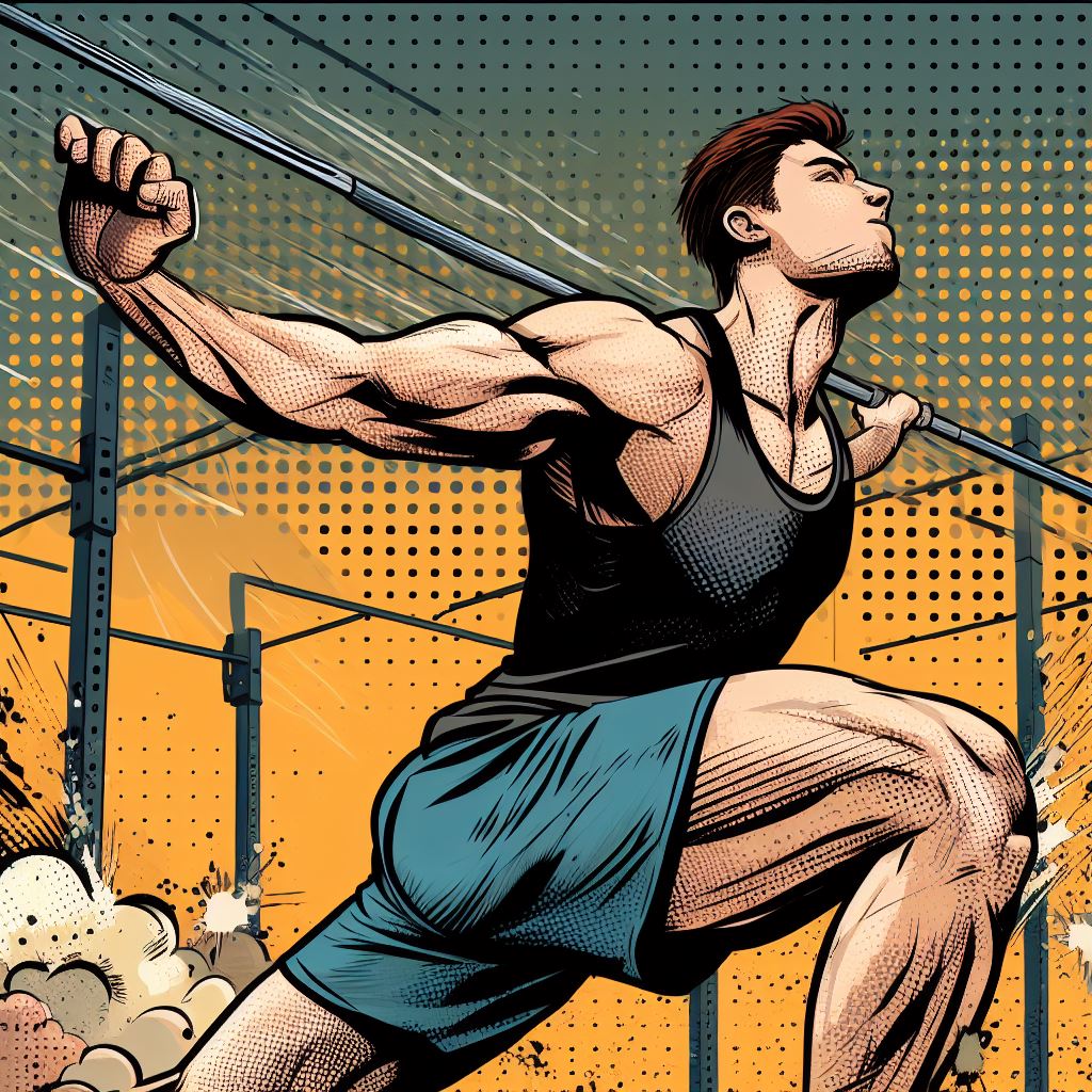 A crossfit athlete in action - Comic book style